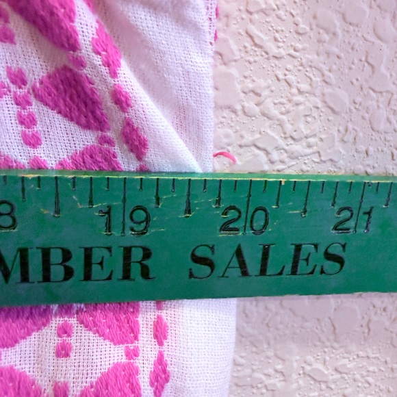 THML Women’s Pink and White Embroidered Boho Drop Waist Mini Dress sz M - Picture 12 of 13